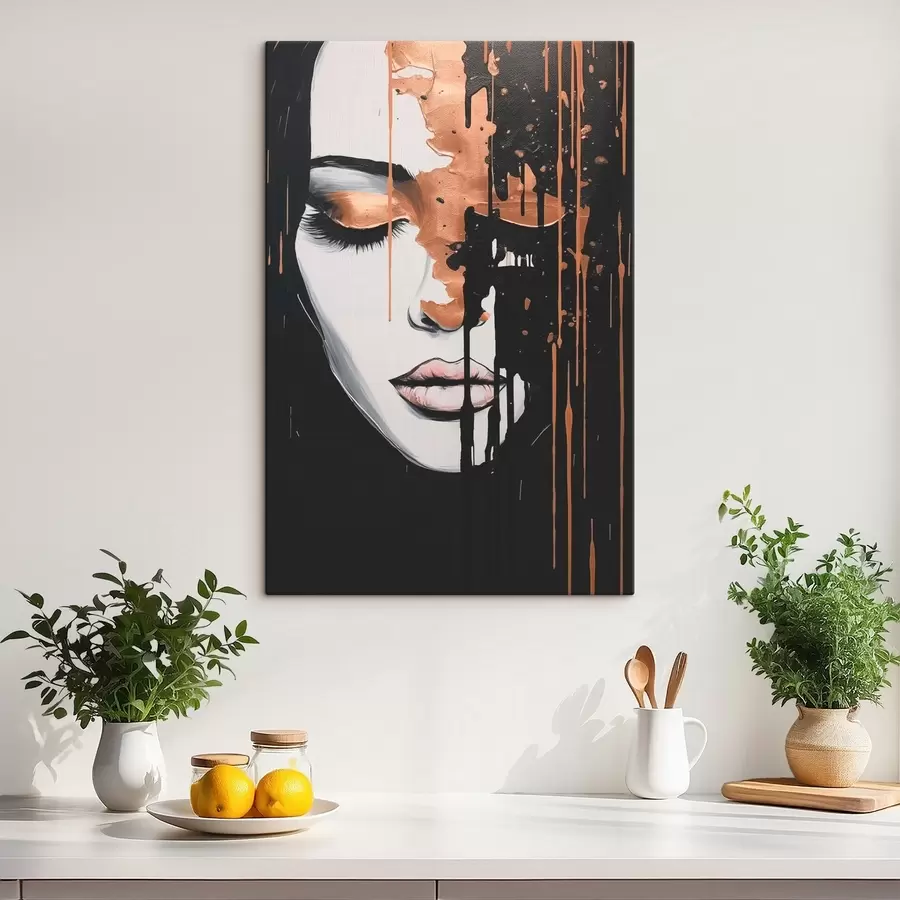 Tableau Portrait abstrait d'une jeune fille s46803