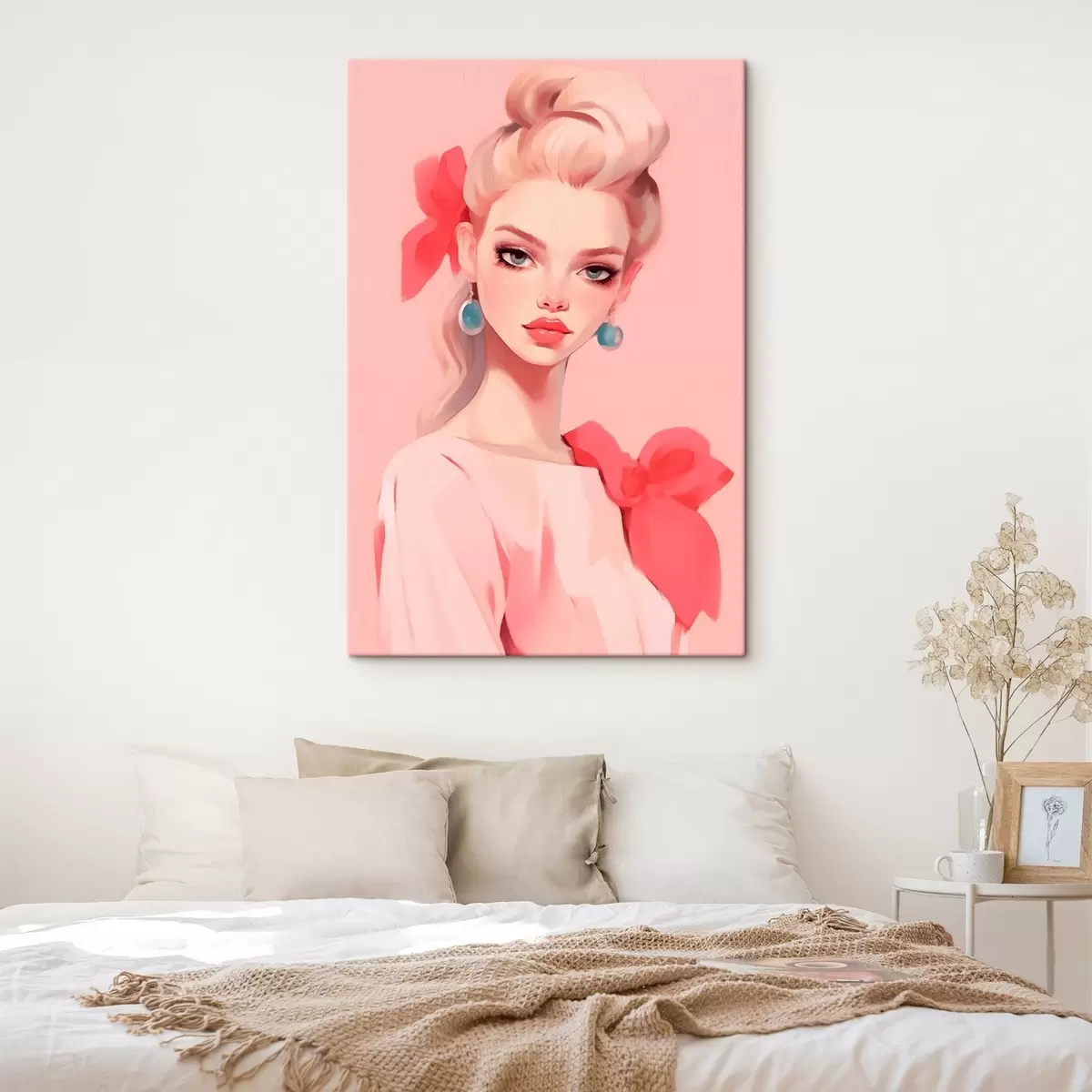 Tableau Fille en rose s46804