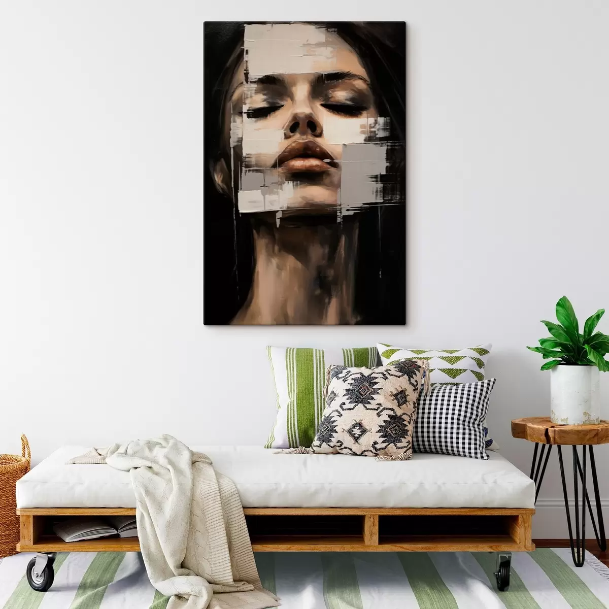 Tableau Portrait abstrait avec effet flou  s46811