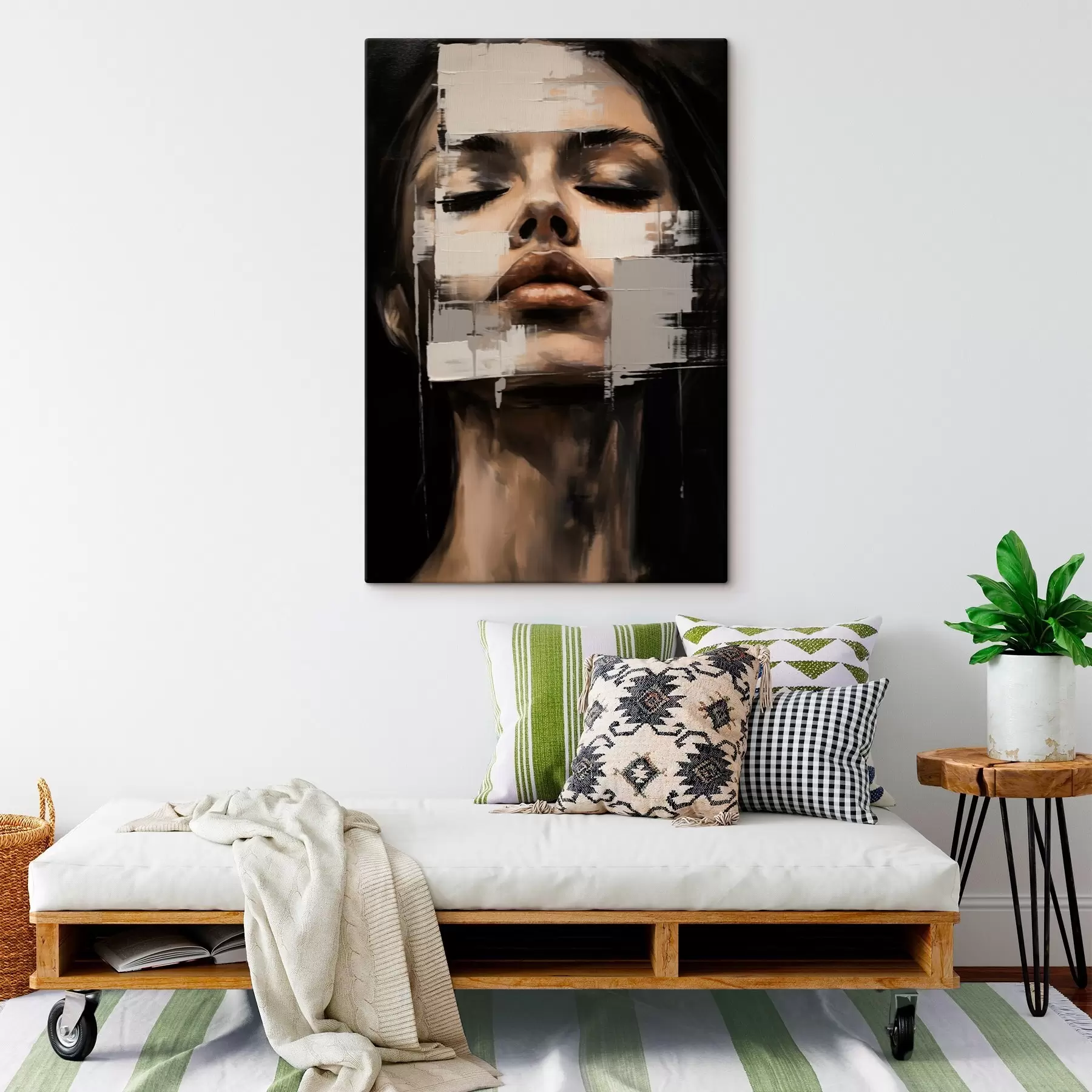 Tableau Portrait abstrait avec effet flou  s46811