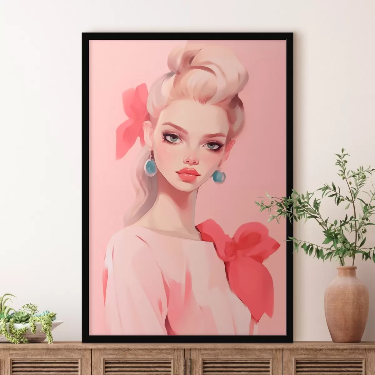 Poster Fille en rose f46804