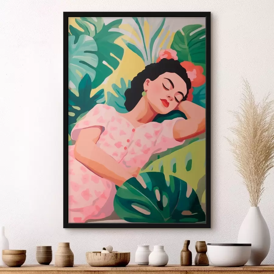 Papier peint Fille dans les feuilles f46807