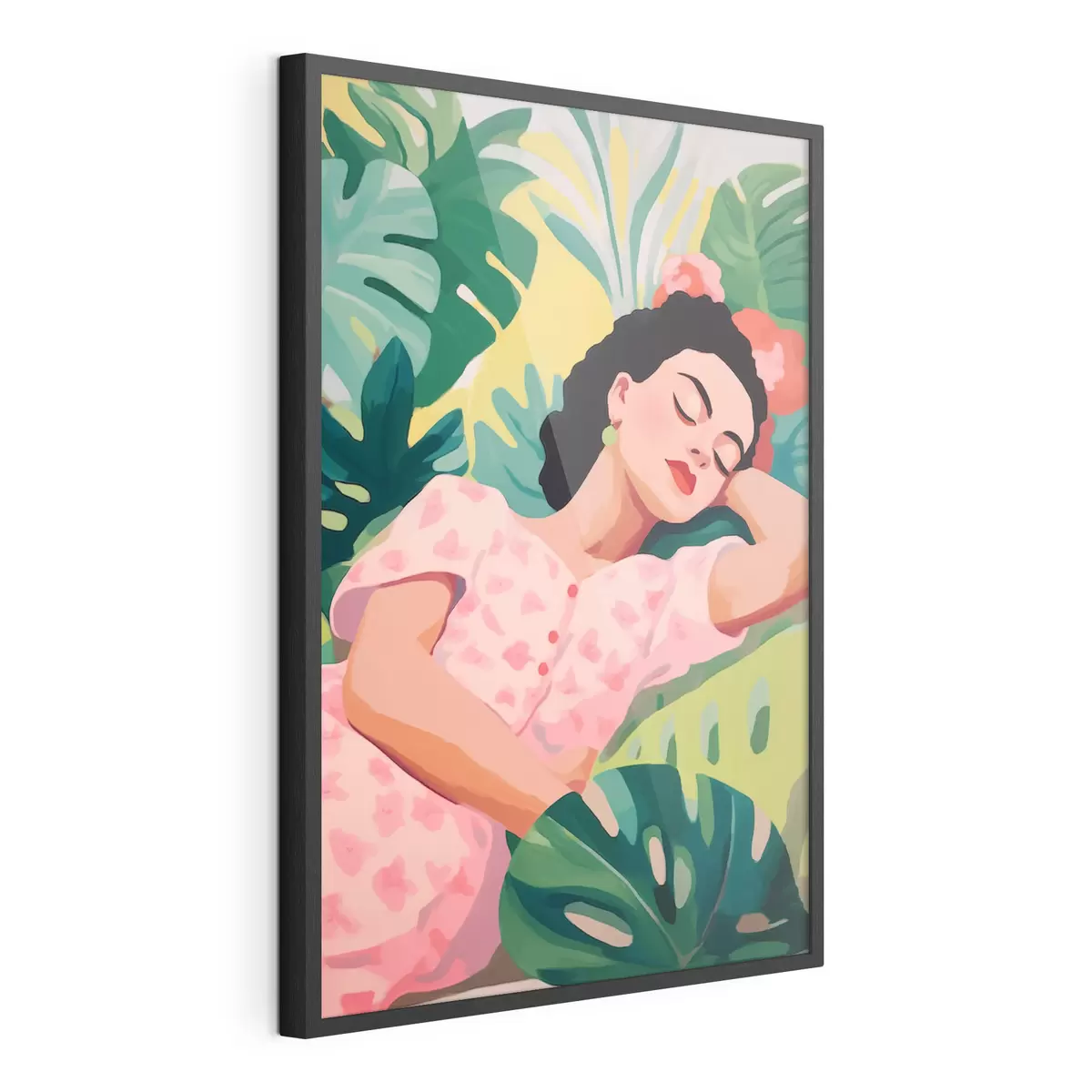Poster Fille dans les feuilles f46807