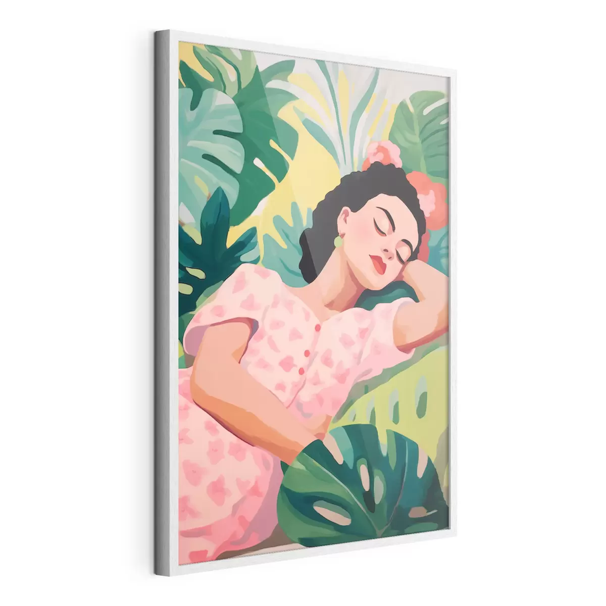 Poster Fille dans les feuilles f46807