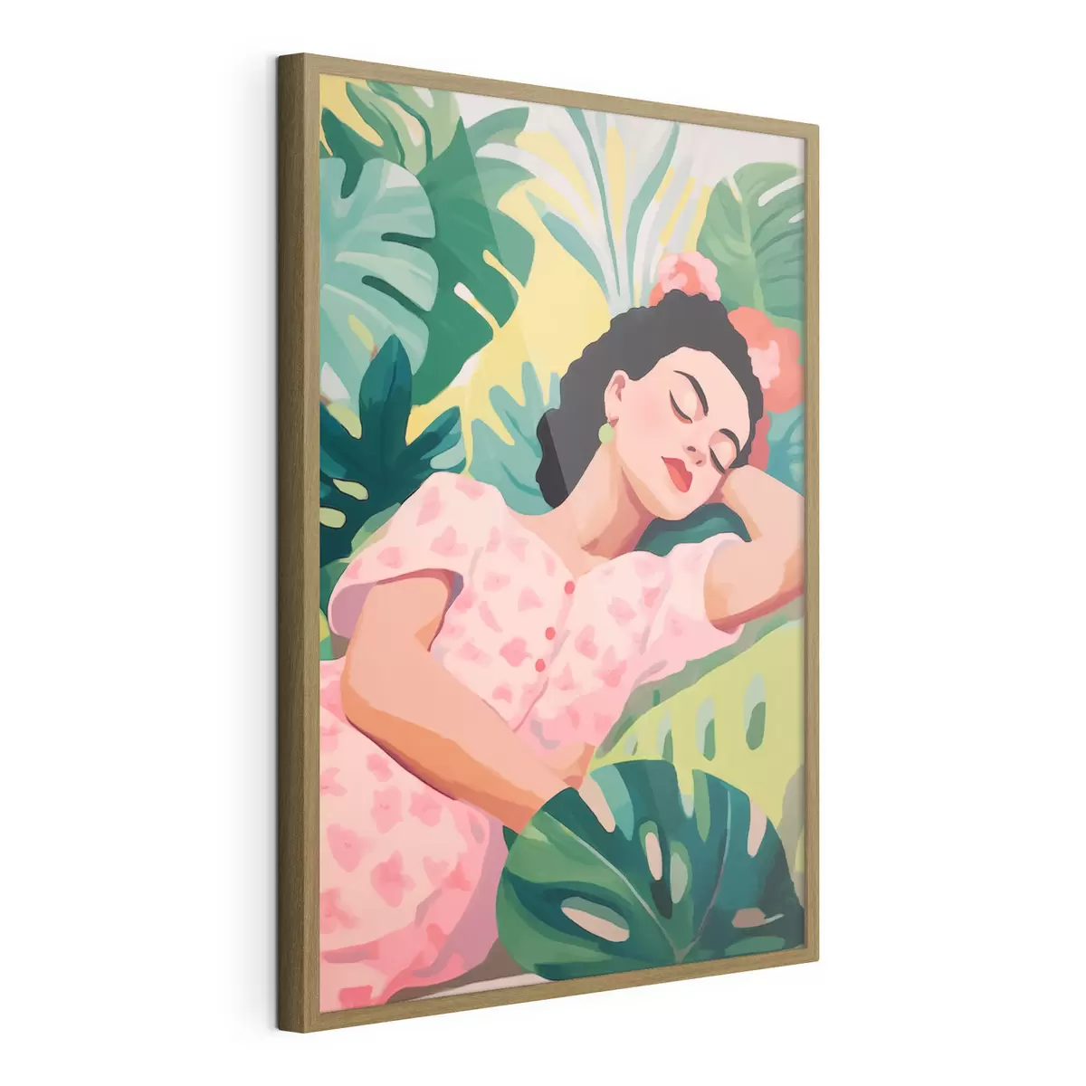Poster Fille dans les feuilles f46807