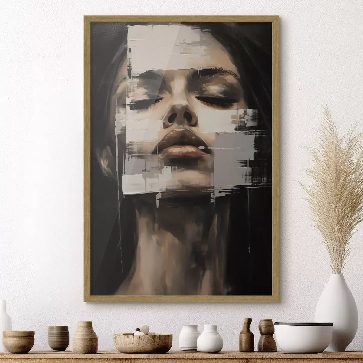 Poster Portrait abstrait avec effet flou f46811