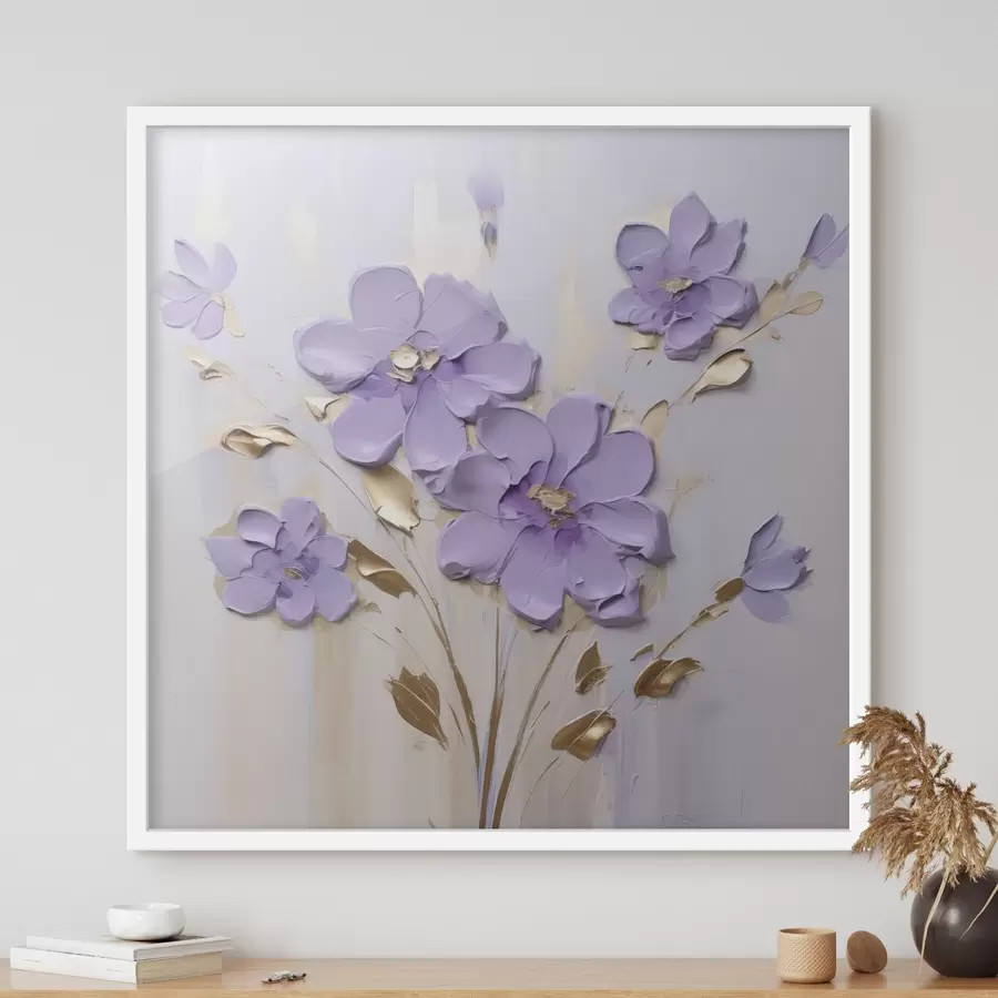 Papier peint Peinture imitation fleurs f46827