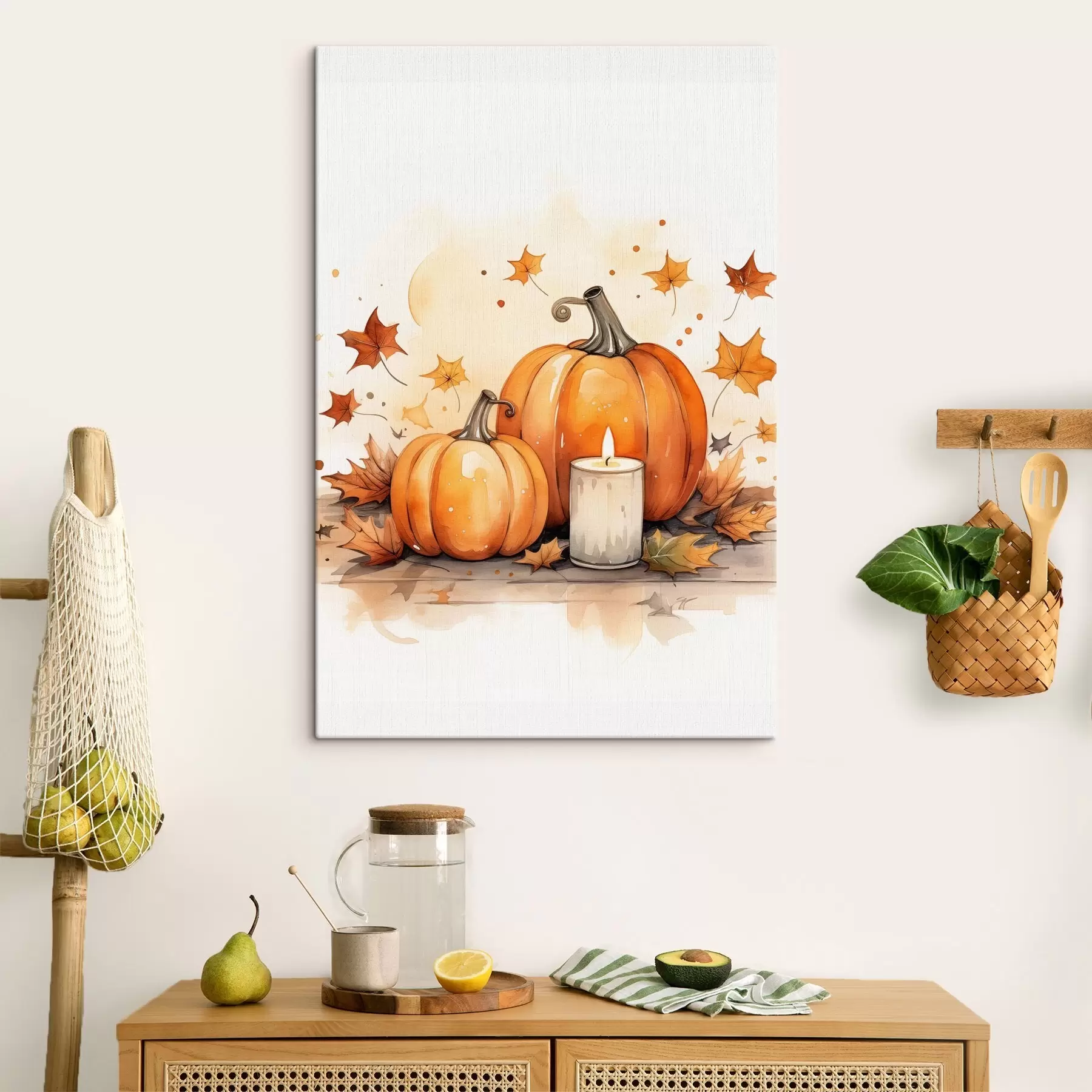 Tableau Composition automnale, imitation aquarelle s46770