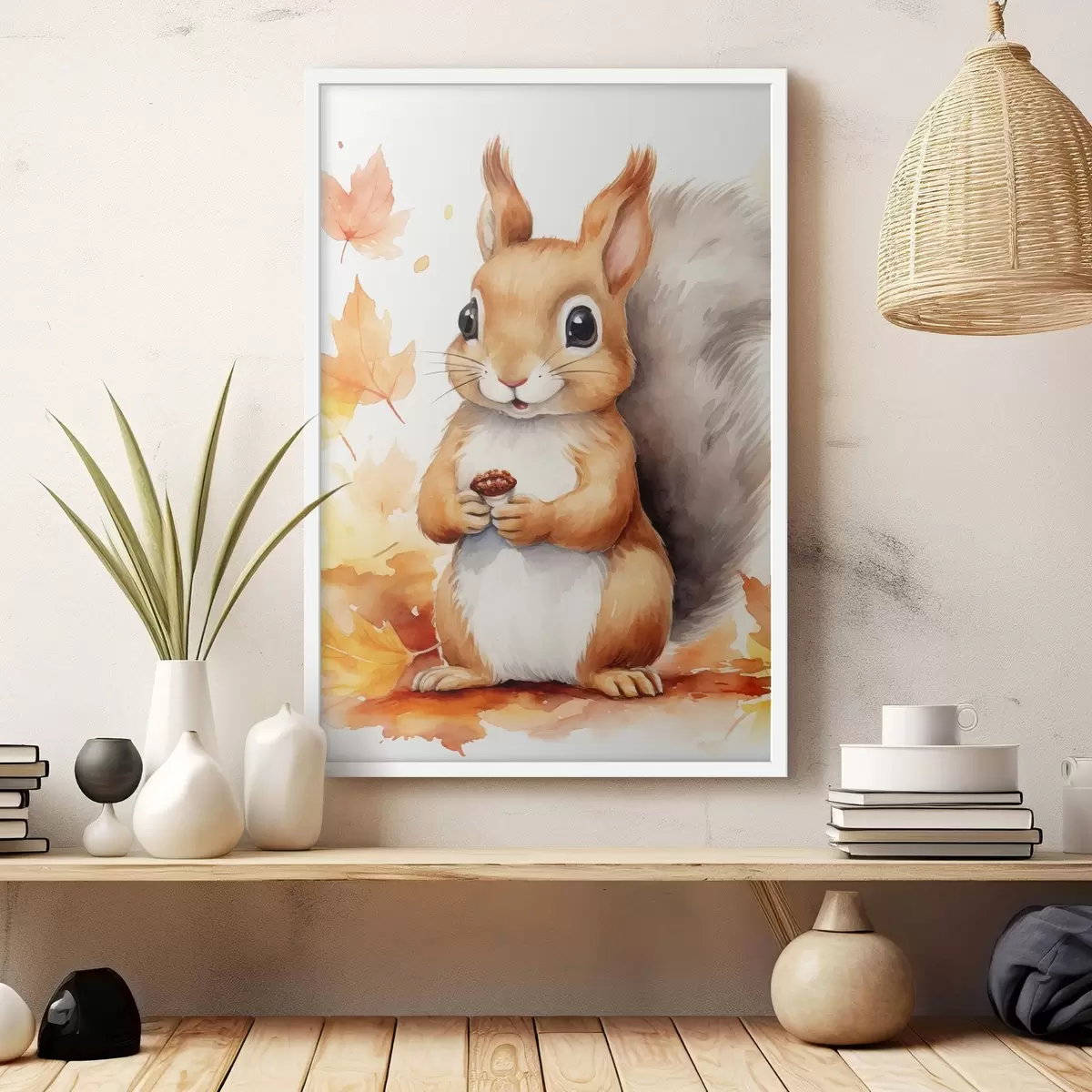 Poster Adorable écureuil, imitation aquarelle f46766