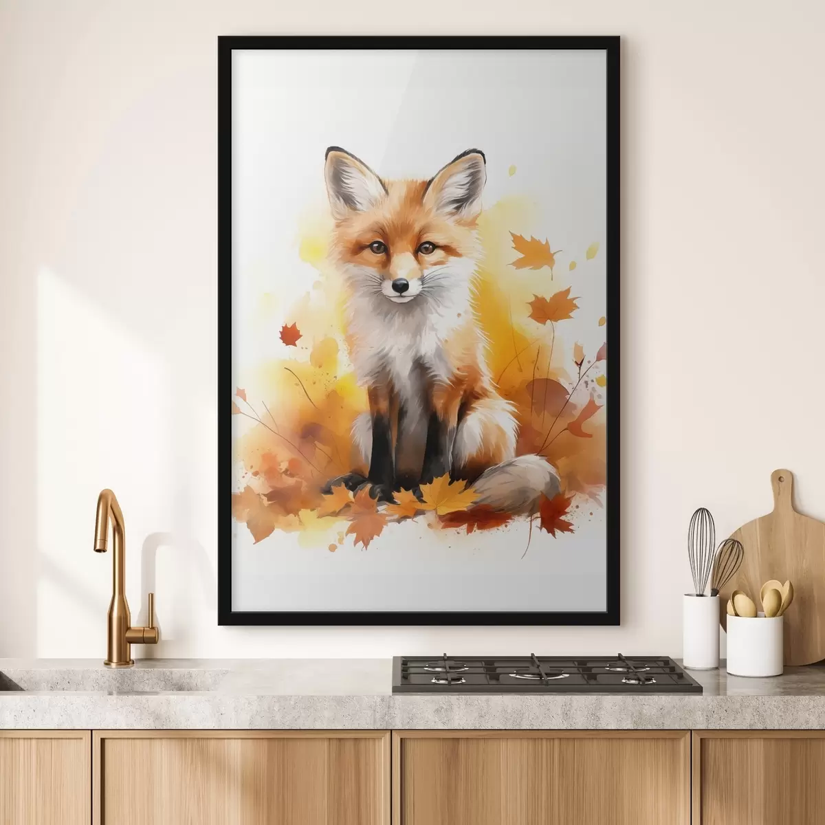 Poster Petit renard, imitation aquarelle f46768