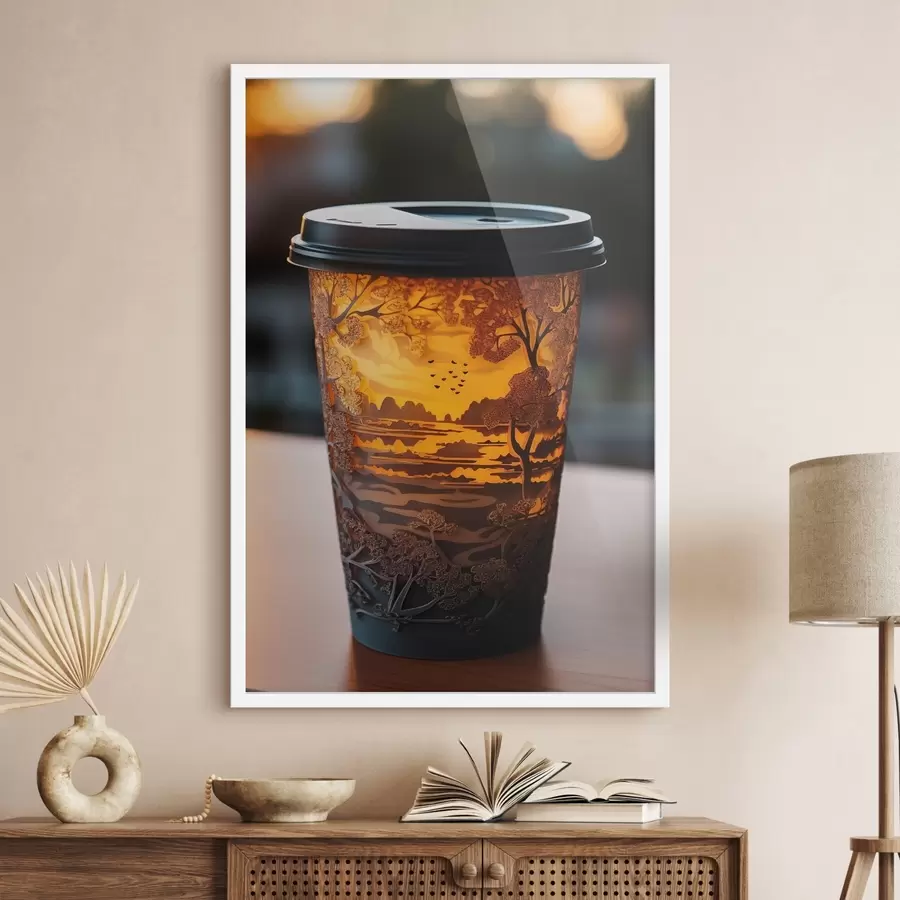Papier peint Verre à café avec motif naturel f46776