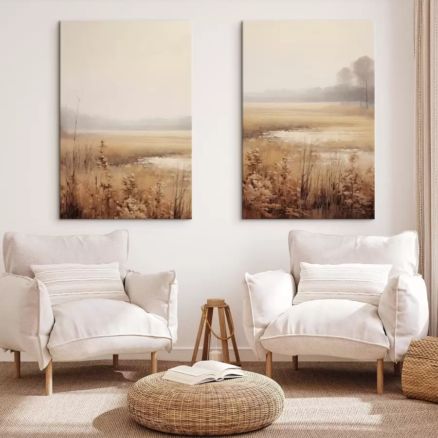 Tableau Fleurs séchées dans un champ m01053