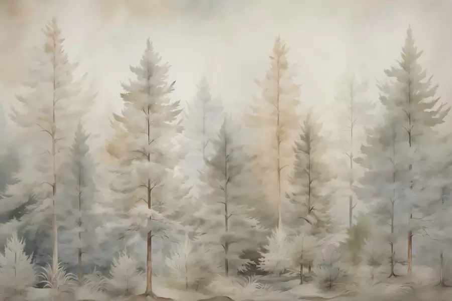 Papier peint Forêt de conifères w04975