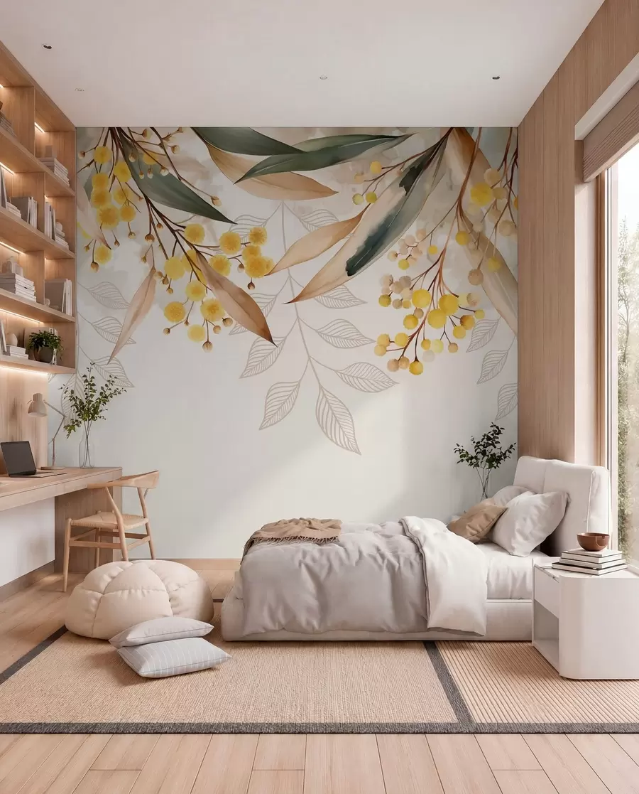 Papier peint Mimosa en cascade w04880