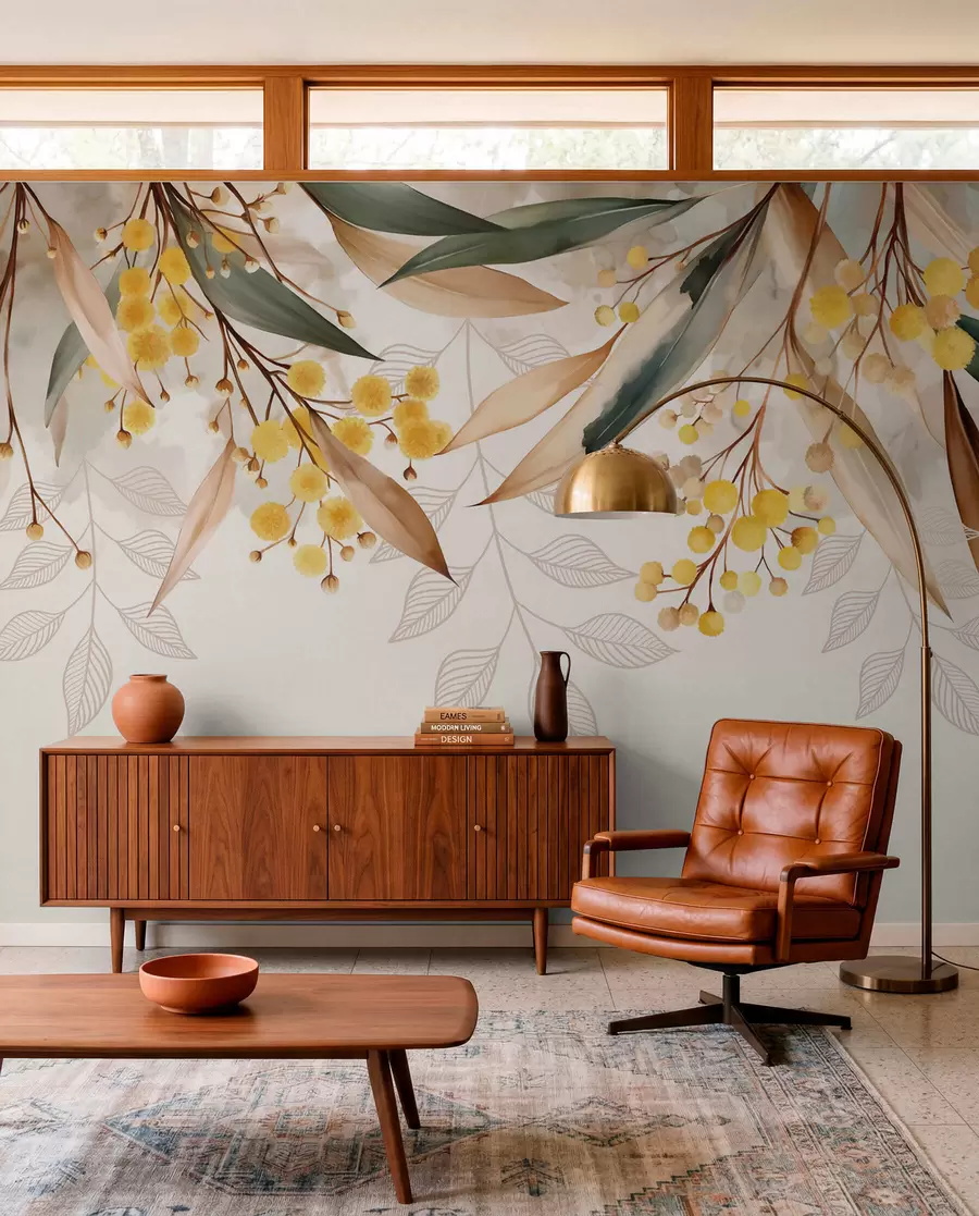 Papier peint Mimosa en cascade w04880
