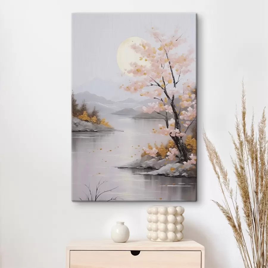 Tableau Imitation abstraite d'un paysage peint s46840