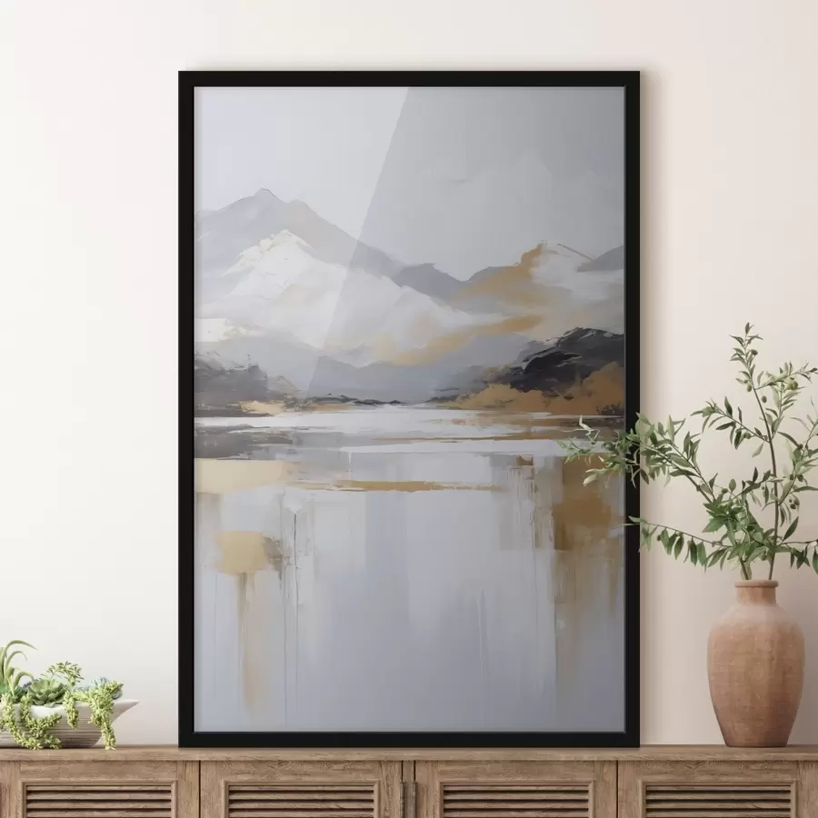 Papier peint Imitation abstraite d'un paysage montagneux peint f46841