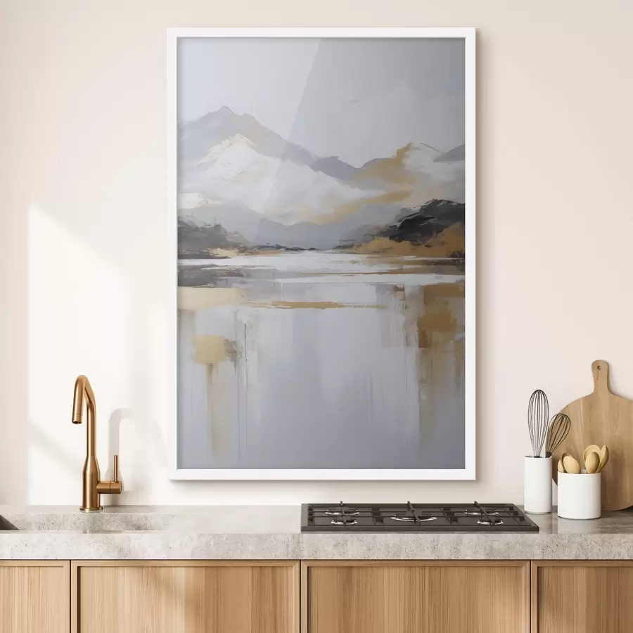 Papier peint Imitation abstraite d'un paysage montagneux peint f46841