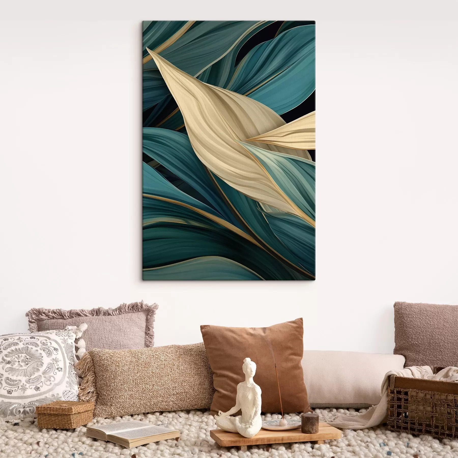 Tableau Grandes feuilles abstraites s46880