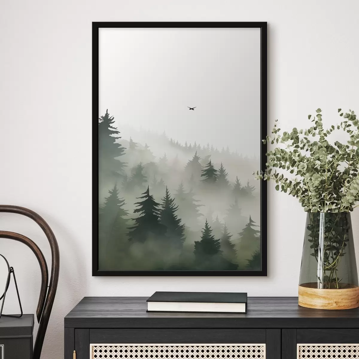 Poster Forêt dans le brouillard f46875