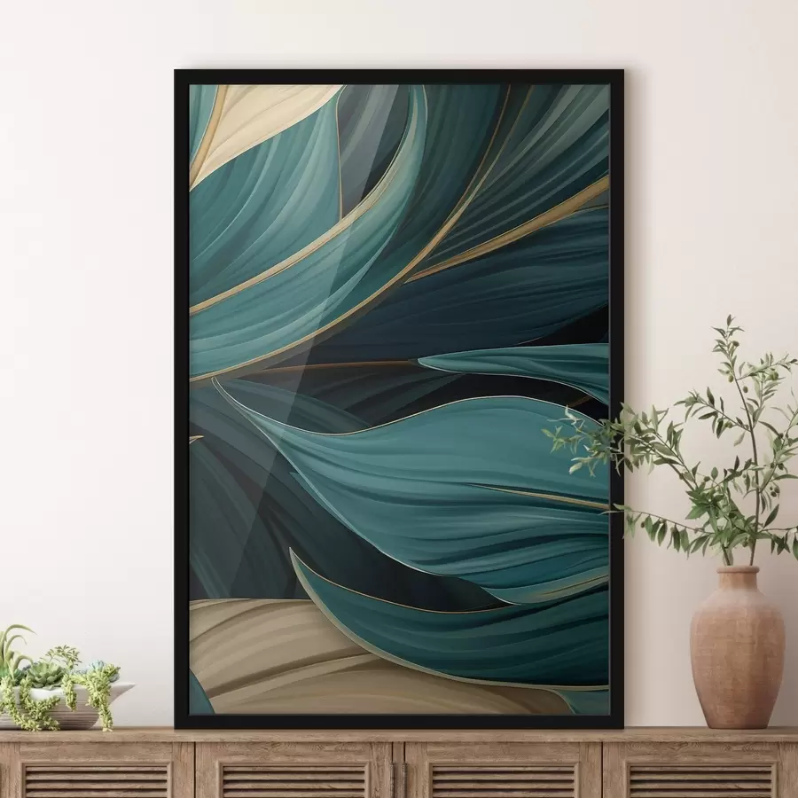 Papier peint Feuilles abstraites vertes f46879