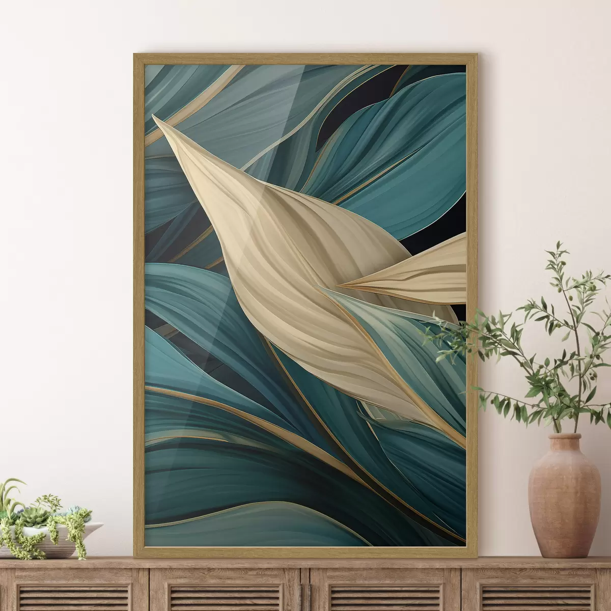 Poster Grandes feuilles abstraites f46880