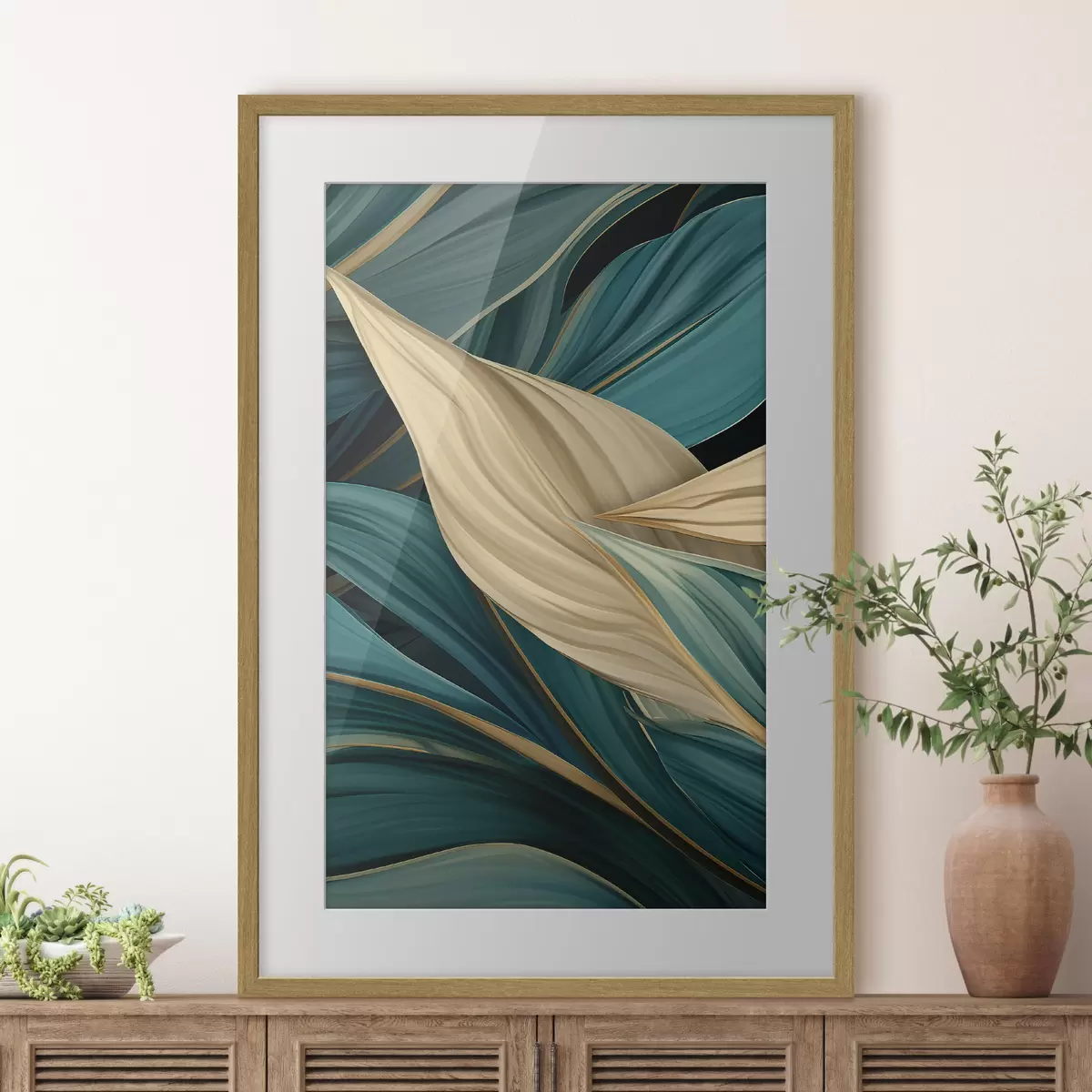 Poster Grandes feuilles abstraites f46880