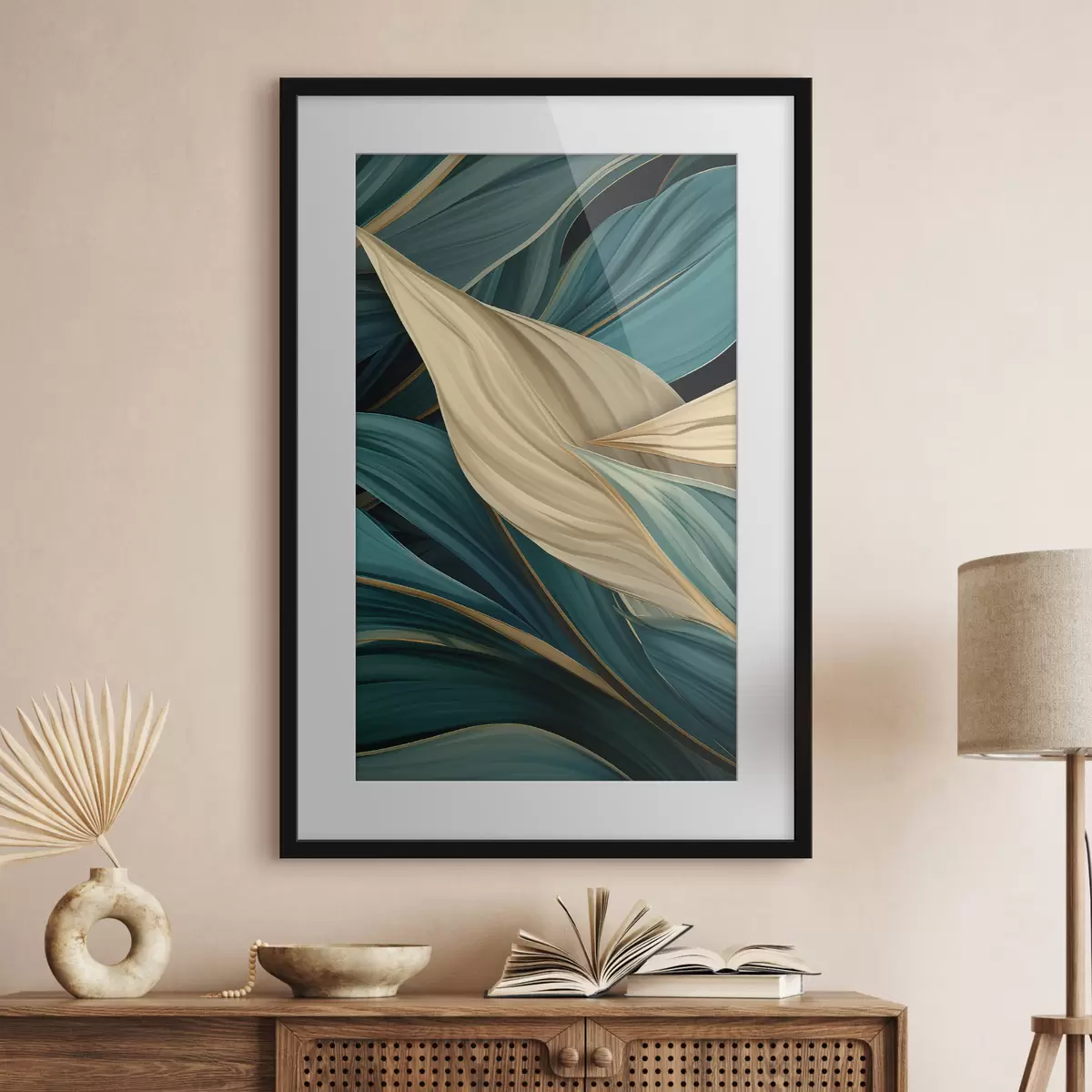 Poster Grandes feuilles abstraites f46880