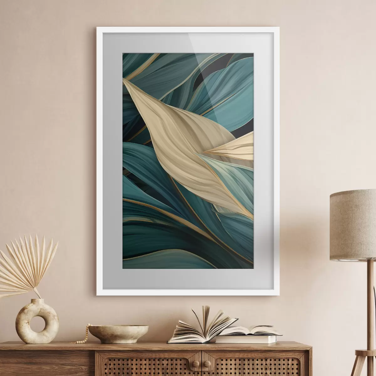 Poster Grandes feuilles abstraites f46880