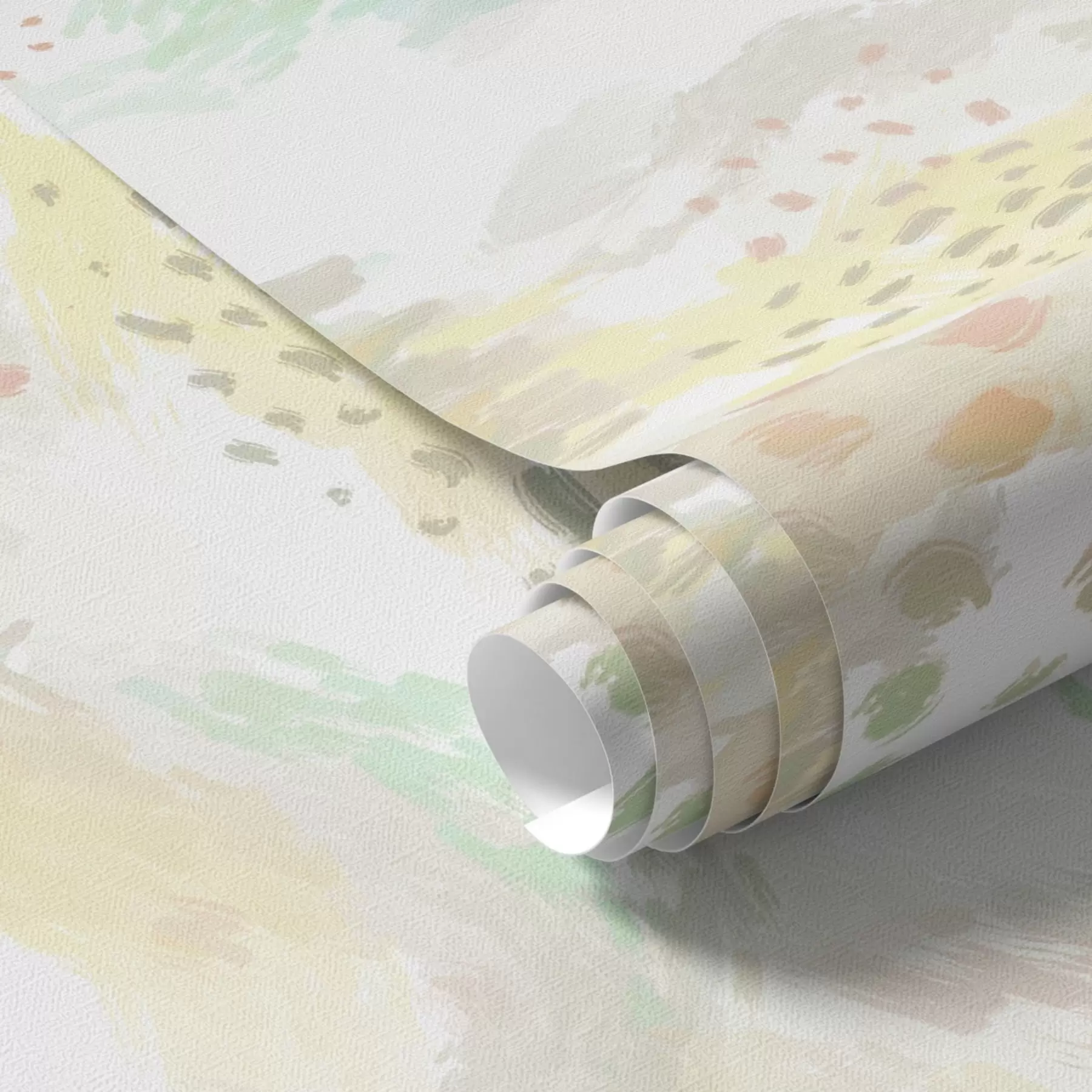 Papier peint Coups de pinceau pastel légers sur un fond presque blanc a00999