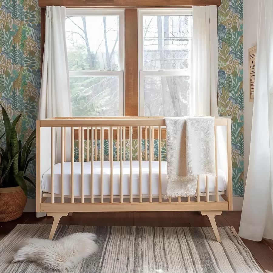 Papier peint Animaux joyeux de la savane parmi les feuilles sur fond blanc a01000