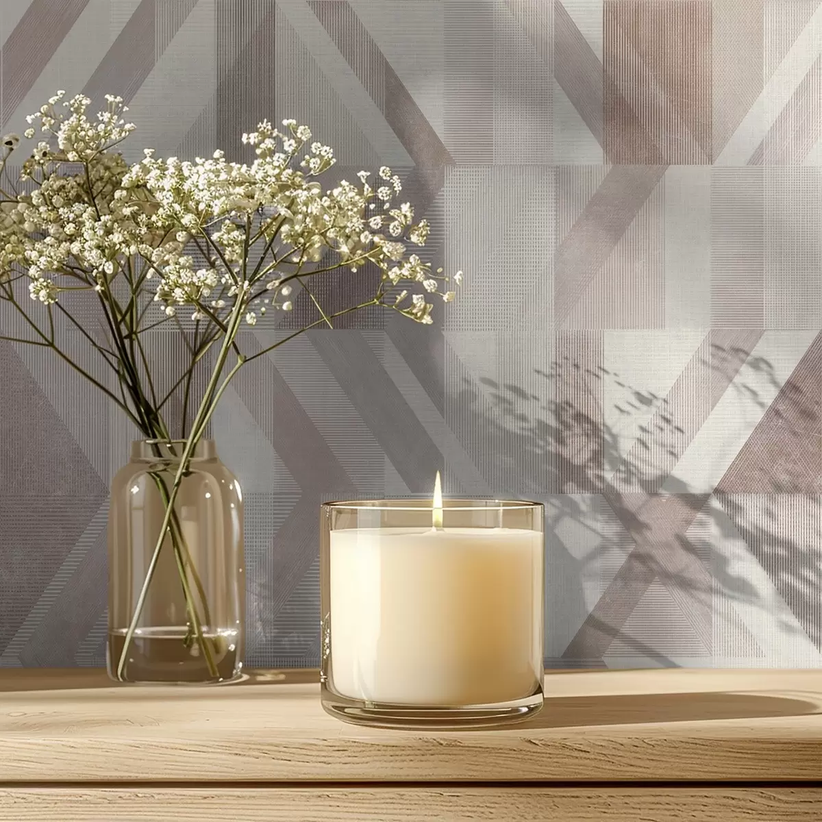 Papier peint Flèches géométriques chaleureuses dans des tons beige-sable a01056v2