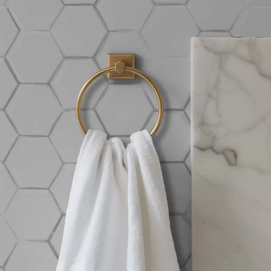 Papier peint Hexagones blancs en trois dimensions sur un fond lisse a01059