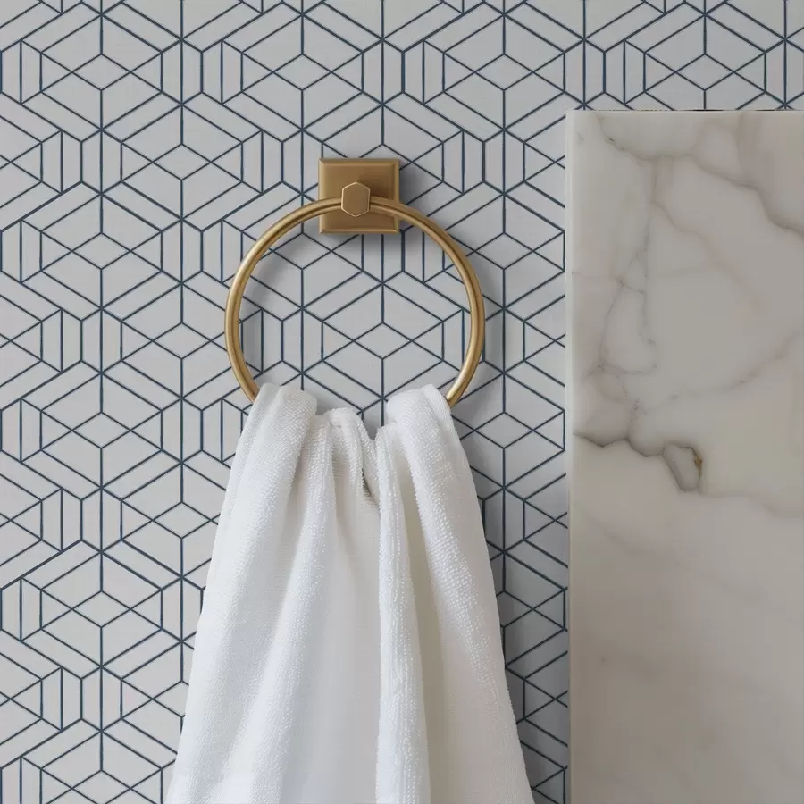 Papier peint Fond blanc avec cubes géométriques tridimensionnels bleus a01067