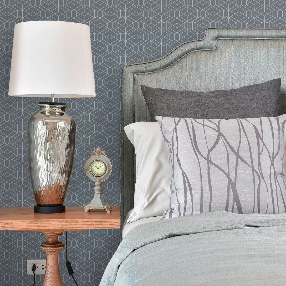 Papier peint Fond gris avec des cubes tridimensionnels blancs disposés en grille a01067v2