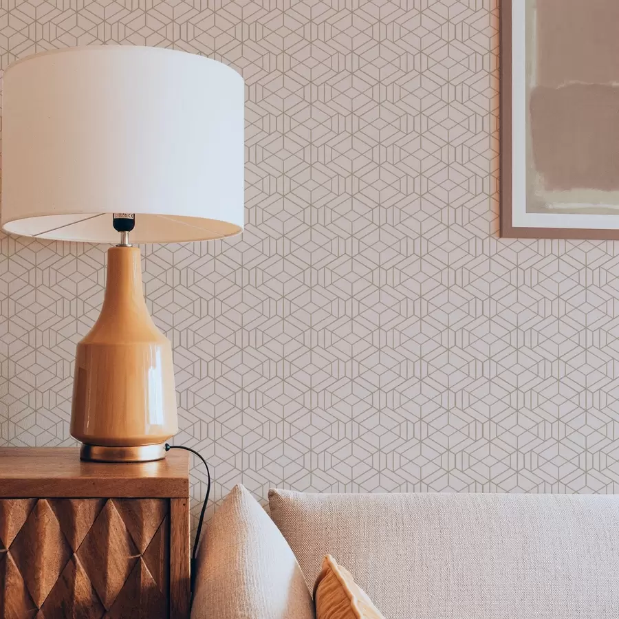 Papier peint Fond beige chaud avec de petits cubes graphiques a01067v3