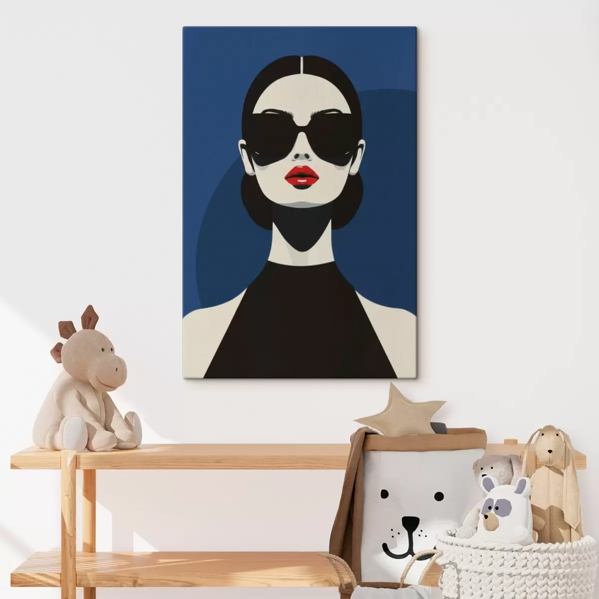 Tableau Portrait d'une fille avec des lunettes s46855