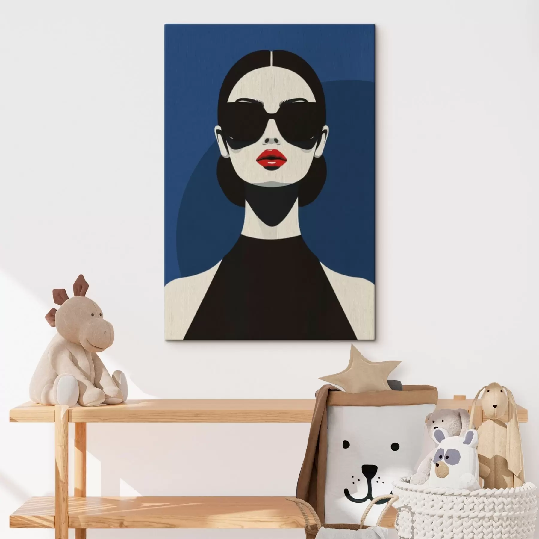 Tableau Portrait d'une fille avec des lunettes s46855