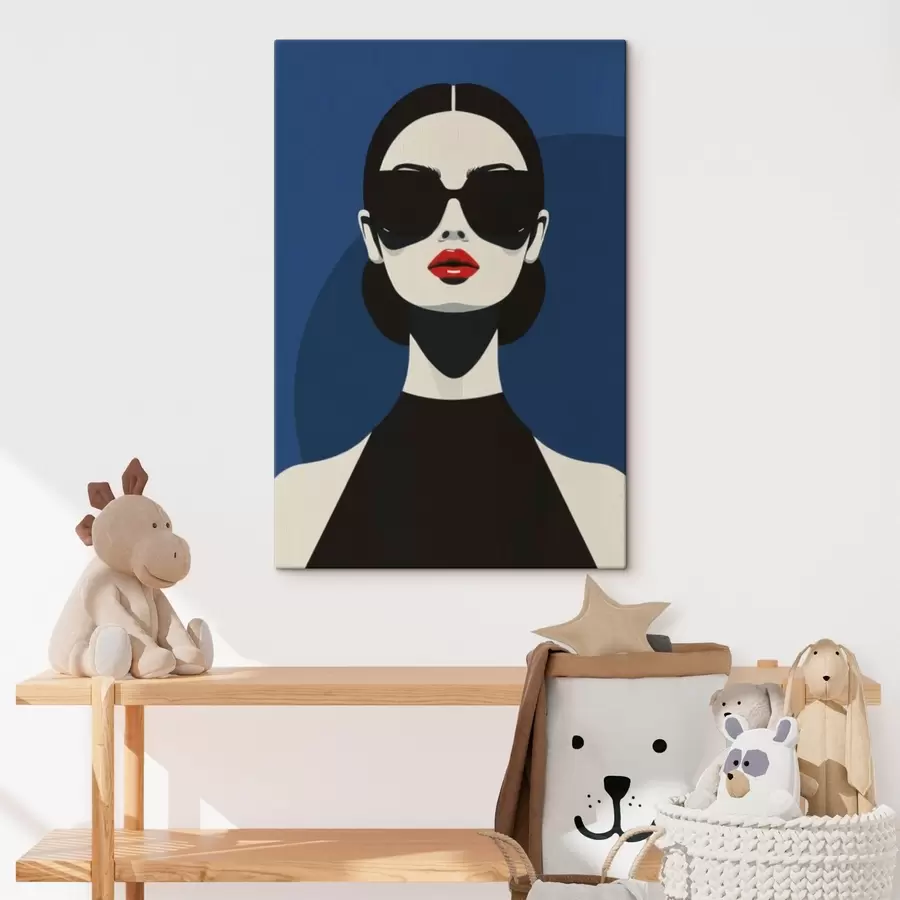 Tableau Portrait d'une fille avec des lunettes s46855