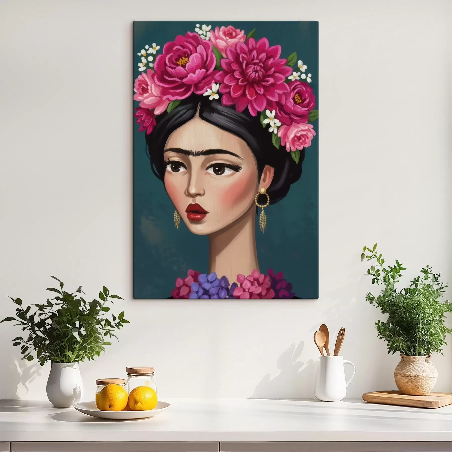 Tableau Fille avec des fleurs dans les cheveux s46857