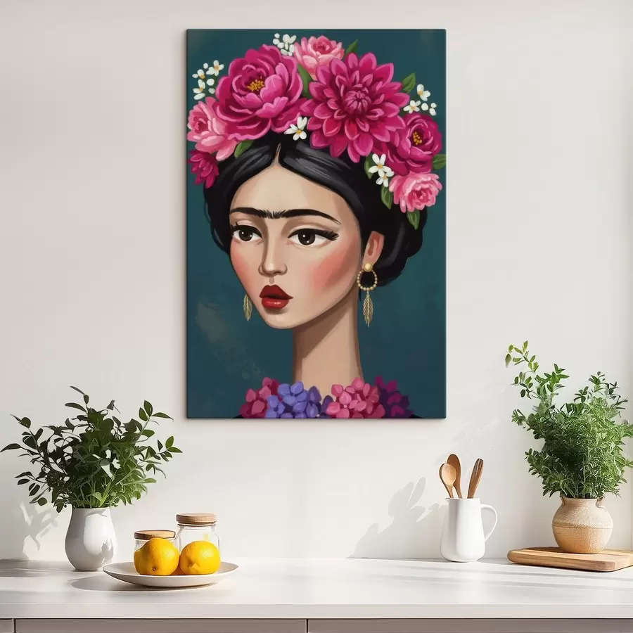 Tableau Fille avec des fleurs dans les cheveux s46857