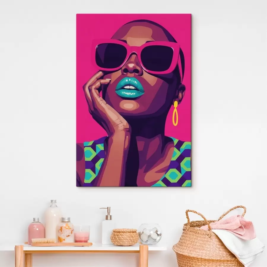 Tableau Portrait pop art d'une fille s46859