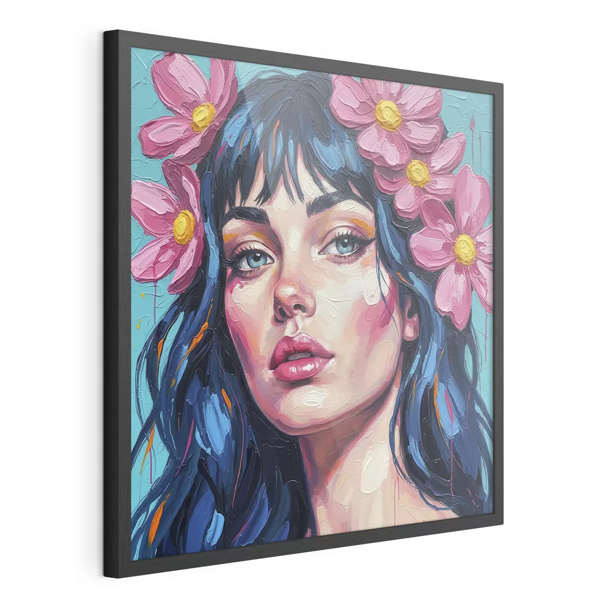 Poster Fille avec des fleurs dans les cheveux f46846