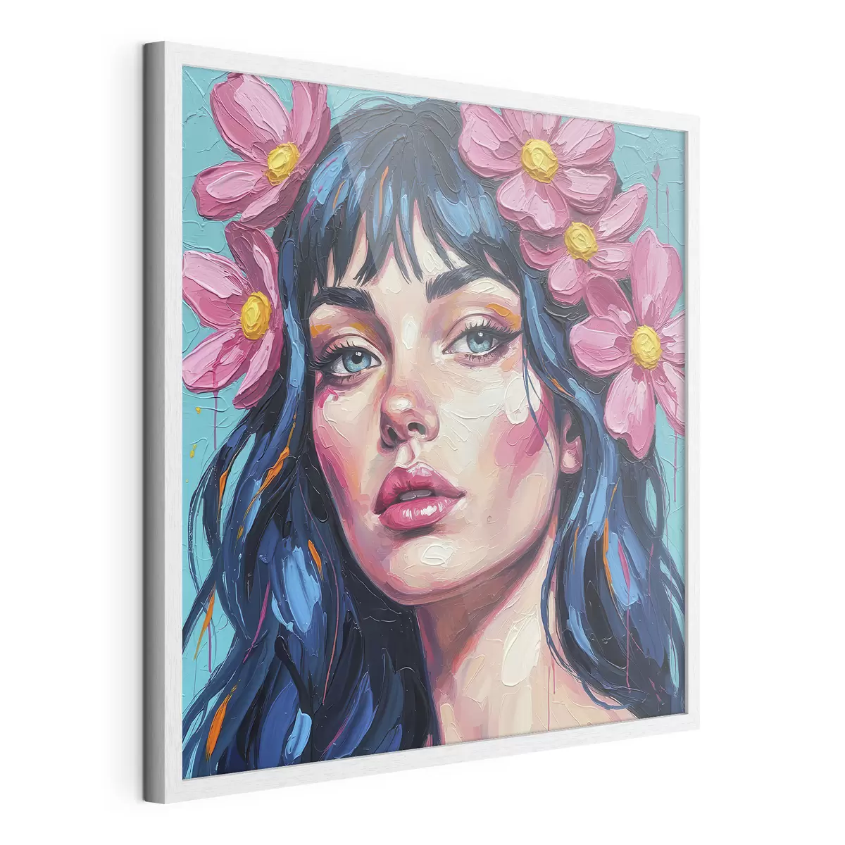 Poster Fille avec des fleurs dans les cheveux f46846