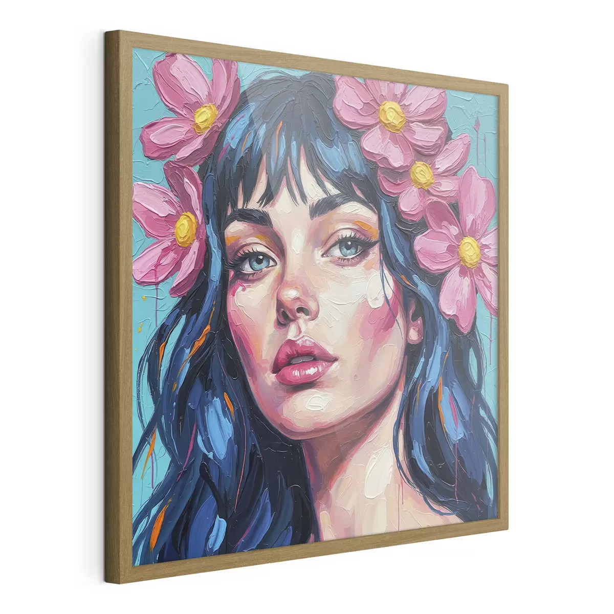 Poster Fille avec des fleurs dans les cheveux f46846