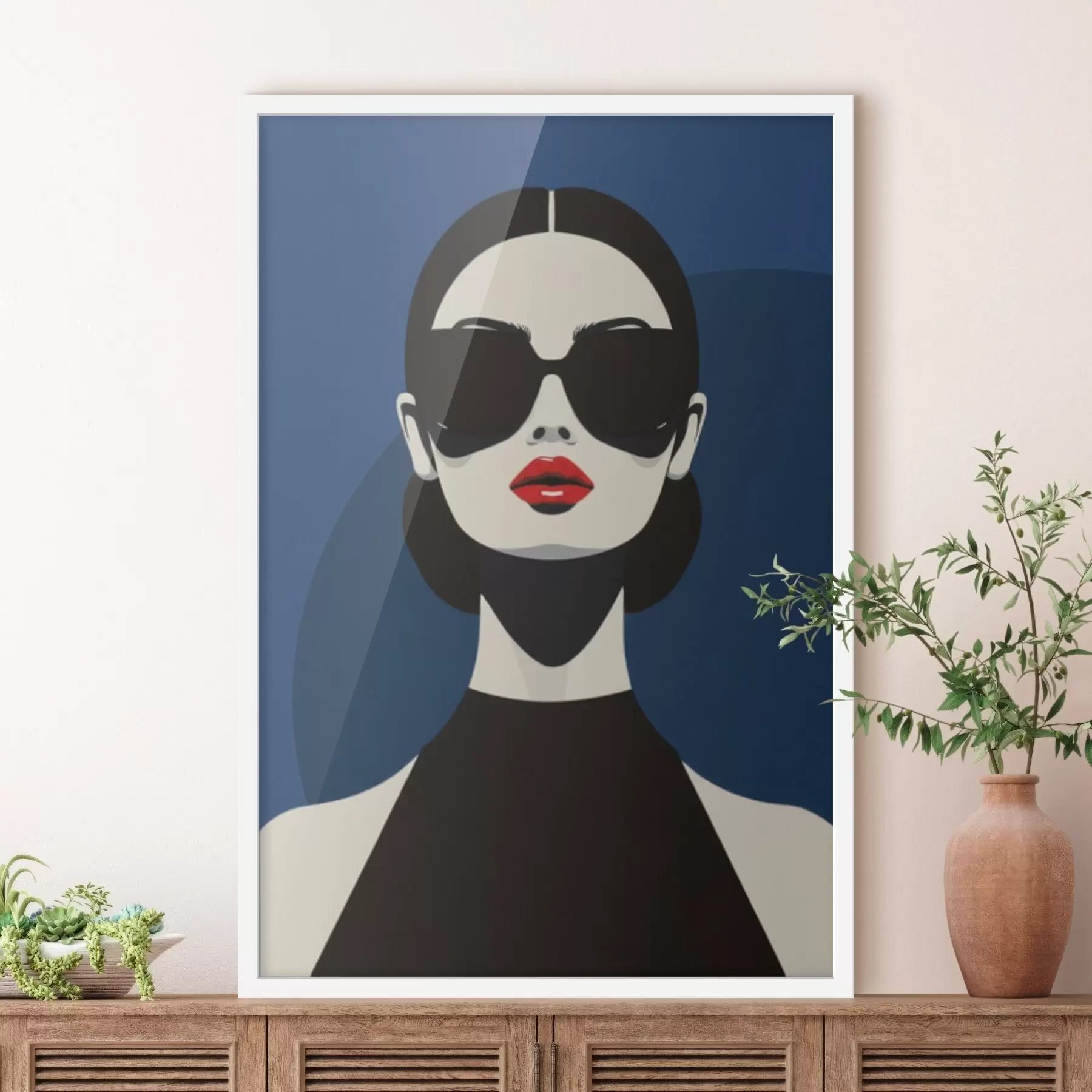 Papier peint Portrait d'une fille avec des lunettes f46855