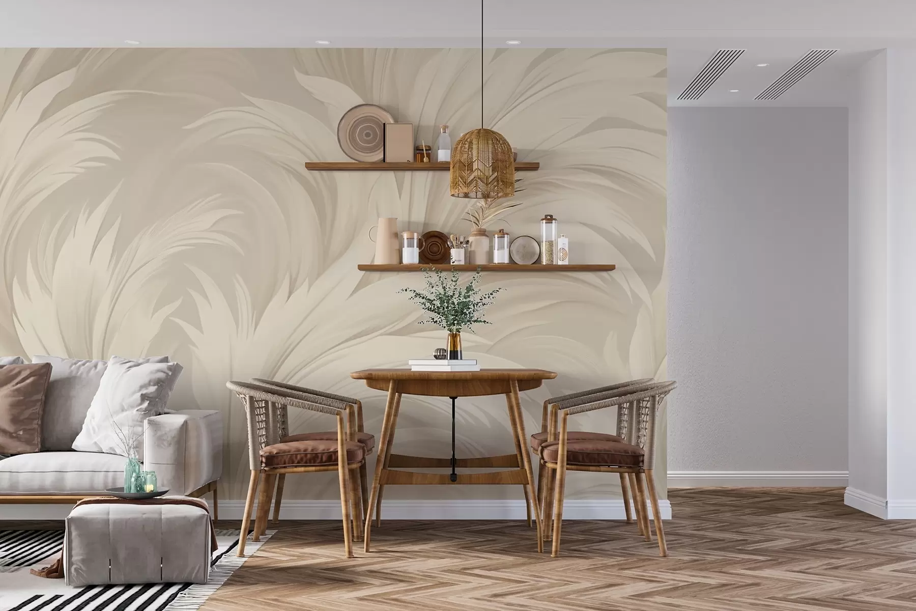 Papier peint Feuilles abstraites w04987