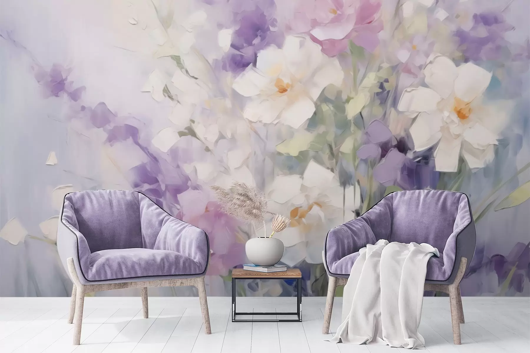 Papier peint Bouquet de fleurs abstrait w09597