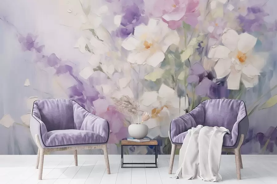 Papier peint Bouquet de fleurs abstrait w09597