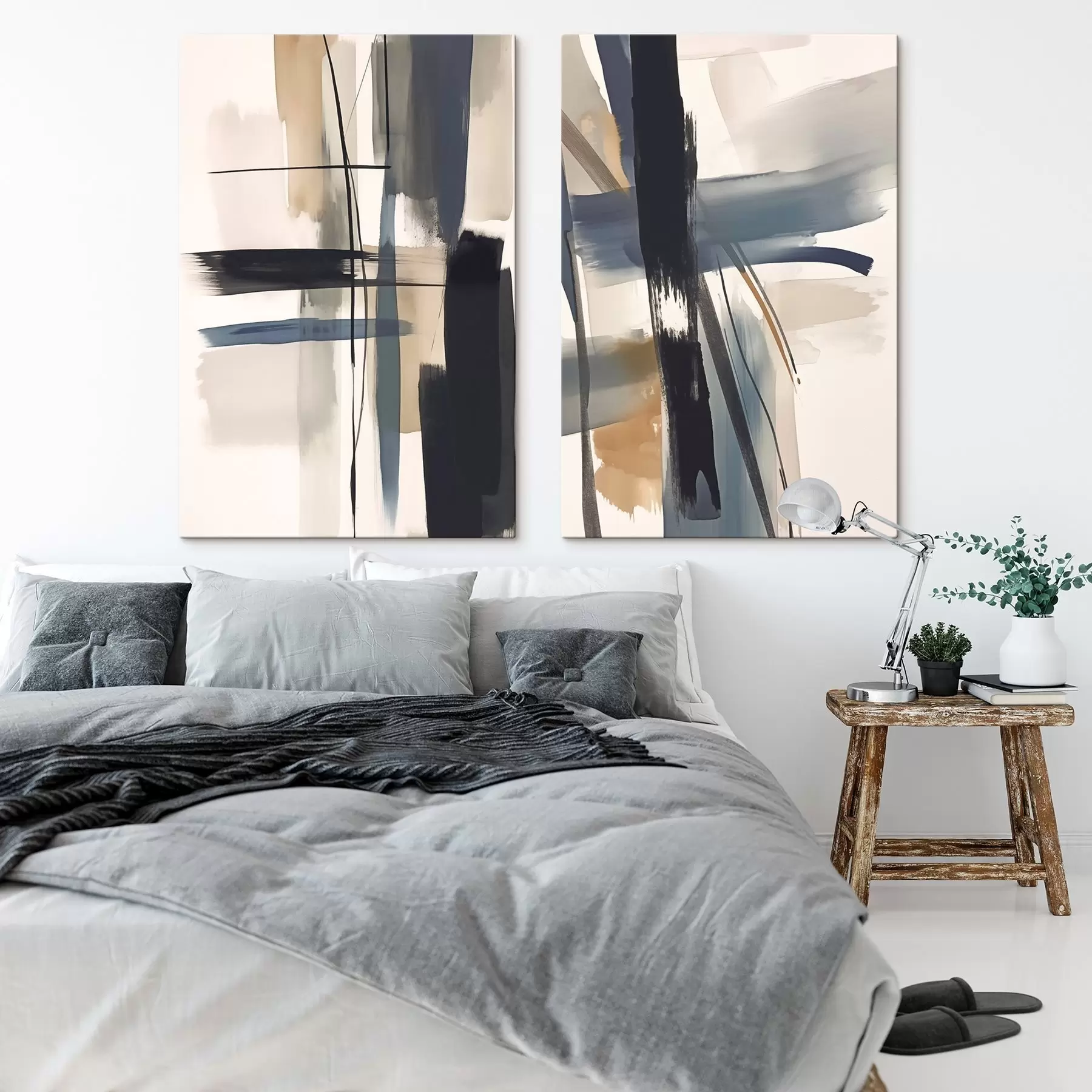 Tableau Imitation abstraite de coups de pinceau m01076